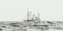 Sailing ship on choppy waters with aighthouse in the background